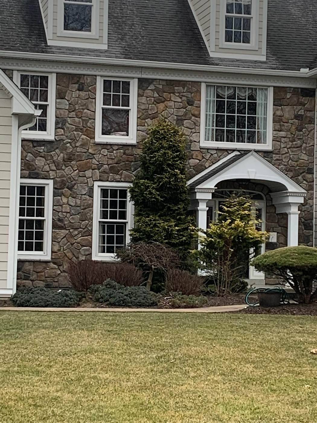 Stone facade on a home